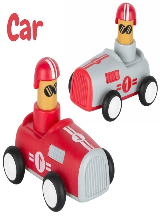 MAPA PLAY Pack of 2 Boat & Car Push and Go Play Set Friction Powered Car Pull Back Vehicles Transport Tools Kids Boys Girls - Image 3
